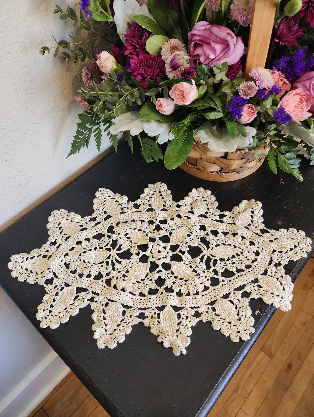 Handmade Crochet Lace Doily - Cream